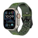 For Apple Watch Ultra 2 49mm Meteorite Two-color Silicone Watch Band(Army Green)