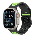 For Apple Watch Ultra 2 49mm Meteorite Two-color Silicone Watch Band(Black Green)