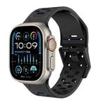 For Apple Watch Ultra 2 49mm Meteorite Two-color Silicone Watch Band(Black Grey)