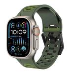 For Apple Watch Ultra 49mm Meteorite Two-color Silicone Watch Band(Army Green)