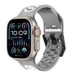 For Apple Watch Ultra 49mm Meteorite Two-color Silicone Watch Band(Grey White)