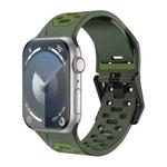 For Apple Watch Series 8 45mm Meteorite Two-color Silicone Watch Band(Army Green)