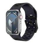 For Apple Watch SE 2022 44mm Meteorite Two-color Silicone Watch Band(Grey Black)