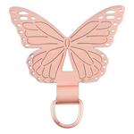 Butterfly Metal Mobile Phone Lanyard Fixing Gasket(Rose Gold)