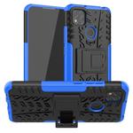 For Xiaomi Redmi 9C Tire Texture Shockproof TPU + PC Protective Case with Holder(Blue)