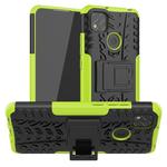 For Xiaomi Redmi 9C Tire Texture Shockproof TPU + PC Protective Case with Holder(Green)