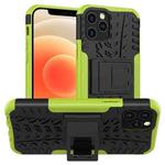 For iPhone 12 mini Tire Texture Shockproof TPU + PC Protective Case with Holder(Green)