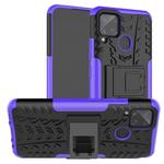 For Alcatel 3L (2020) Tire Texture Shockproof TPU + PC Protective Case with Holder(Purple)