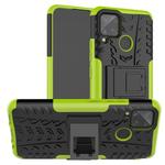 For Alcatel 3L (2020) Tire Texture Shockproof TPU + PC Protective Case with Holder(Green)