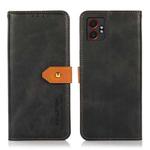 For Samsung Galaxy XCover7 Pro KHAZNEH Dual-color Cowhide Texture Flip Leather Phone Case(Black)
