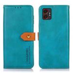 For Samsung Galaxy XCover7 Pro KHAZNEH Dual-color Cowhide Texture Flip Leather Phone Case(Blue)