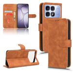 For Redmi K70 Ultra Skin Feel Magnetic Flip Leather Phone Case(Brown)