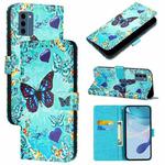 For Nokia C300   Colored Drawing Pattern Plain Weave Leather Phone Case(Love Butterfly)