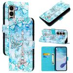 For itel A95 5G Colored Drawing Pattern Plain Weave Leather Phone Case(Tower Butterfly)