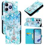 For itel A90 4G Colored Drawing Pattern Plain Weave Leather Phone Case(Tower Butterfly)