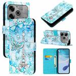 For Tecno Pova 6 Neo   Colored Drawing Pattern Plain Weave Leather Phone Case(Tower Butterfly)