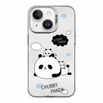 For iPhone 15 Plus Cartoon Panda TPU Hybrid PC Phone Case(Sleep Panda)