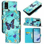 For TCL 30T T603DL Colored Drawing Pattern Plain Weave Leather Phone Case(Love Butterfly)