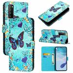 For TCL 30Z T602DL Colored Drawing Pattern Plain Weave Leather Phone Case(Love Butterfly)