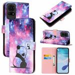 For TCL 50 LE 5G Colored Drawing Pattern Plain Weave Leather Phone Case(Baby Panda)