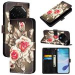For UMIDIGI G100 Pro Colored Drawing Pattern Plain Weave Leather Phone Case(Roses On Black)
