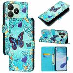 For Wiko T20   Colored Drawing Pattern Plain Weave Leather Phone Case(Love Butterfly)