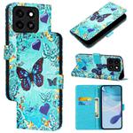 For ZTE Blade A35 / A55 Colored Drawing Pattern Plain Weave Leather Phone Case(Love Butterfly)