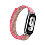 For Xiaomi Smart Band 9 / 8 Metal Connector + Loop Nylon Hook and Loop Fastener Watch Band(Neon Color)