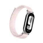 For Xiaomi Smart Band 9 / 8 Metal Connector + Loop Nylon Hook and Loop Fastener Watch Band(Pearl Powder)