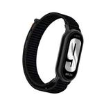 For Xiaomi Smart Band 9 / 8 Metal Connector + Loop Nylon Hook and Loop Fastener Watch Band(Dark Black)