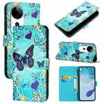 For vivo S19 Pro   Colored Drawing Pattern Plain Weave Leather Phone Case(Love Butterfly)