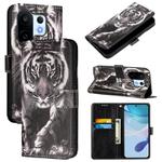 For vivo S30 Pro mini Colored Drawing Pattern Plain Weave Leather Phone Case(Black And White Tiger)