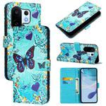 For vivo S30 Pro mini Colored Drawing Pattern Plain Weave Leather Phone Case(Love Butterfly)