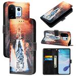 For vivo S30 Pro mini Colored Drawing Pattern Plain Weave Leather Phone Case(Cats And Tigers)