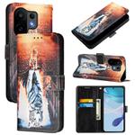 For vivo S30 Colored Drawing Pattern Plain Weave Leather Phone Case(Cats And Tigers)
