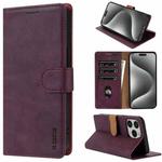 For iPhone 16 Pro Max N.BEKUS CSJ-P1 Solid Color Leather Phone Case(Wine Red)