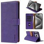 For iPhone 16 Pro N.BEKUS CSJ-P1 Solid Color Leather Phone Case(Purple)