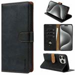 For iPhone 15 Pro Max N.BEKUS CSJ-P1 Solid Color Leather Phone Case(Black)