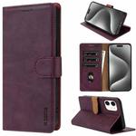 For iPhone 13 mini / 12 mini N.BEKUS CSJ-P1 Solid Color Leather Phone Case(Wine Red)