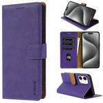 For iPhone 13 mini / 12 mini N.BEKUS CSJ-P1 Solid Color Leather Phone Case(Purple)