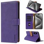 For iPhone XR N.BEKUS CSJ-P1 Solid Color Leather Phone Case(Purple)