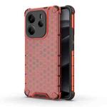 For Redmi Note 14 4G 163.25mm Honeycomb Shockproof Phone Case(Red)