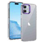 For iPhone 16 Ice Feel HD Transparent PC Full Coverage Phone Case(Purple)