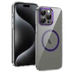 For iPhone 12 Pro Max Ice Feel HD Transparent MagSafe PC Full Coverage Phone Case(Purple)