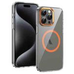 For iPhone 12 Pro Ice Feel HD Transparent MagSafe PC Full Coverage Phone Case(Orange)