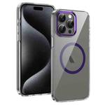 For iPhone 16 Pro Ice Feel HD Transparent MagSafe PC Full Coverage Phone Case(Purple)