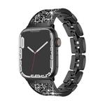 For Apple Watch Series 9 45mm Bling Diamond Bracelet Metal Watch Band(Black)