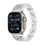 For Apple Watch Ultra 49mm Bling Diamond Bracelet Metal Watch Band(Silver Blue)