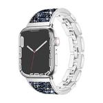 For Apple Watch SE 2022 44mm Bling Diamond Bracelet Metal Watch Band(Silver Blue)