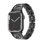 For Apple Watch Series 7 45mm Bling Diamond Bracelet Metal Watch Band(Black)